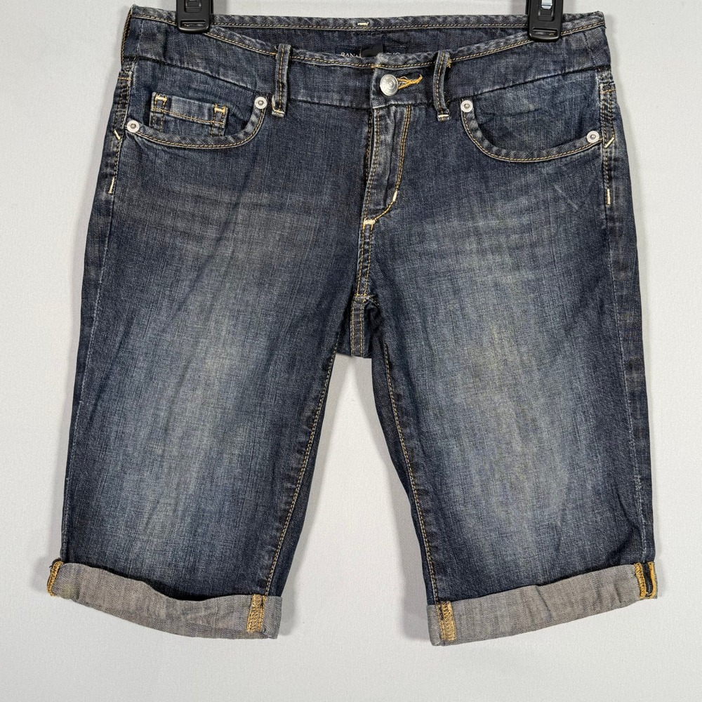 Banana Republic Denim Bermuda Shorts Women's Size 26‎ Dark Wash Cuffed